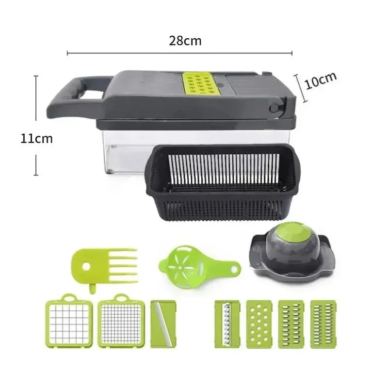 14/16 in 1 Multifunctional Vegetable Chopper Handle Food Grate Food Chopper Vegetable Slicer Dicer Cut Kitchen Items cocina - UltraChic