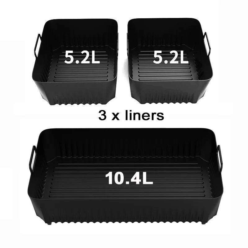 Hot Rectangle Air Fryer Silicone Liners for Ninja DZ071/AF500UK Air Fryer Basket Replacement Dishwasher Safe Air Fryer Liners - UltraChic