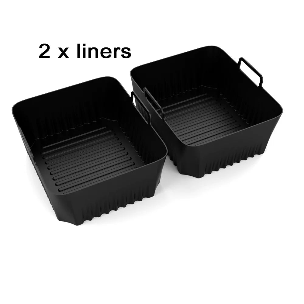 Hot Rectangle Air Fryer Silicone Liners for Ninja DZ071/AF500UK Air Fryer Basket Replacement Dishwasher Safe Air Fryer Liners - UltraChic