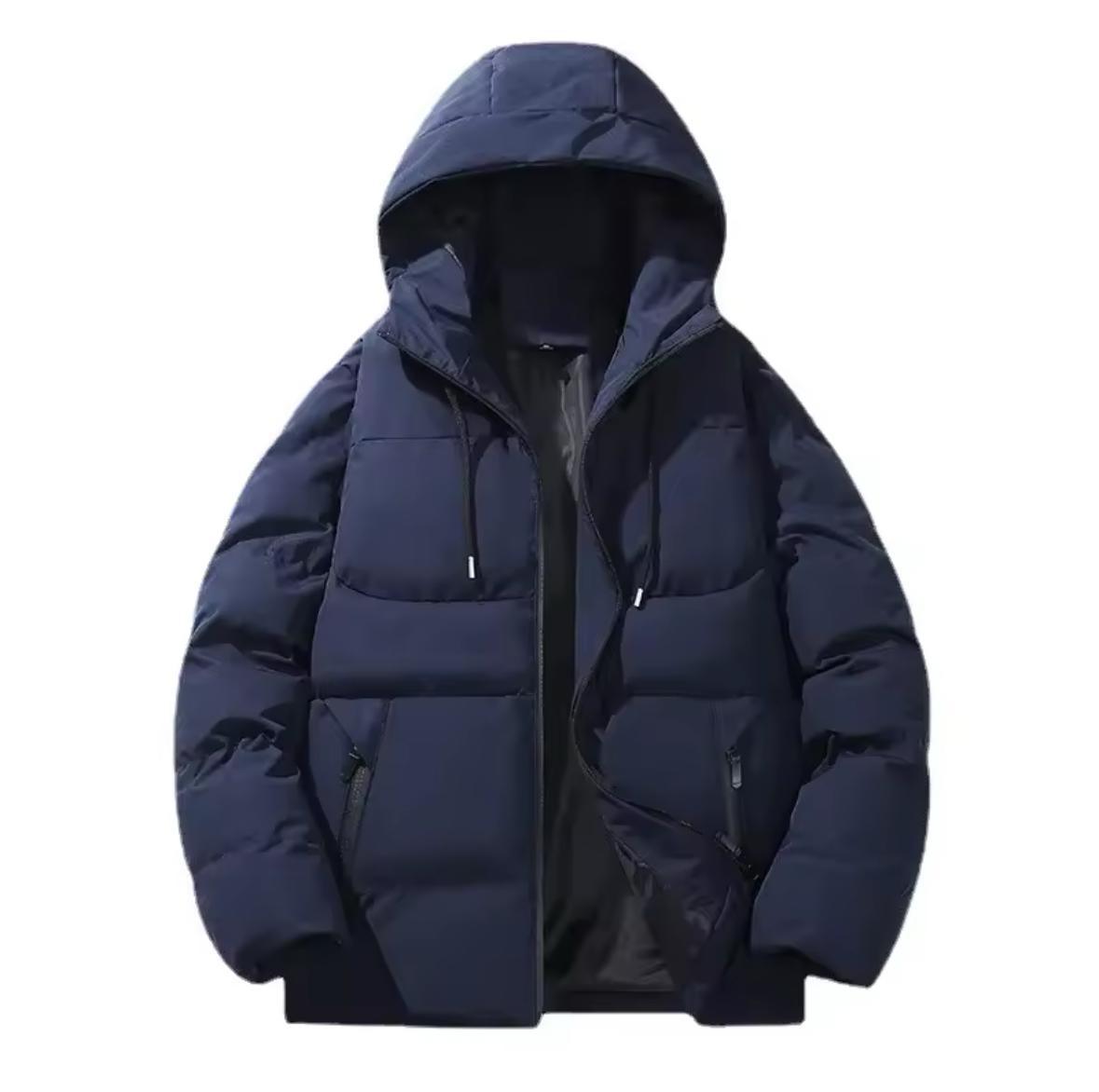 Herfst/Winter Fleece gevoerde katoenen gewatteerde jas Heren Warm pufferjack met capuchon Casual Trendy Loose-Fit Veelzijdig paar Katoen Co - UltraChic