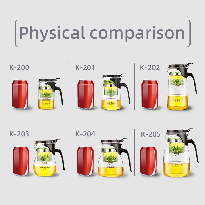 KAMJOVE Heat-Resistant Glass Teapot with Infuser – One-Button Filtering Tea Separation Kettle - UltraChic