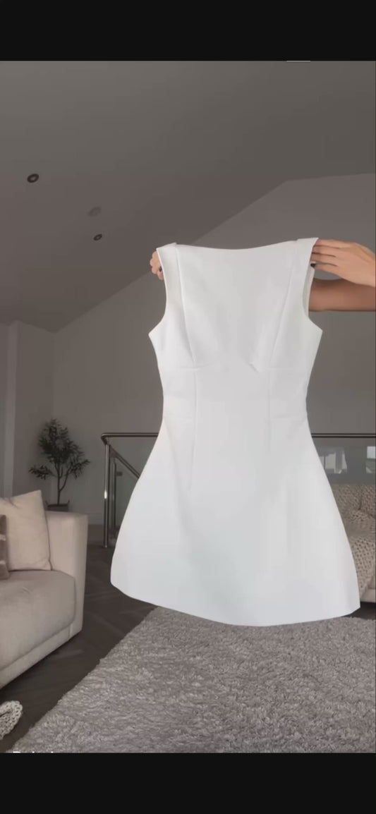 Women’s Ruffle Hem Elegant Dress – Sleeveless Elastic Waist Autumn Date Night Casual Chic Dress