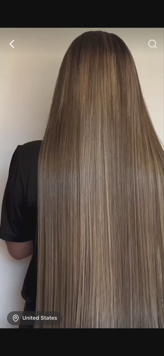 Tape In Human Hair Extensions Remy – Medium Ash Brown Seamless Straight Tape Hair Extensions for Women