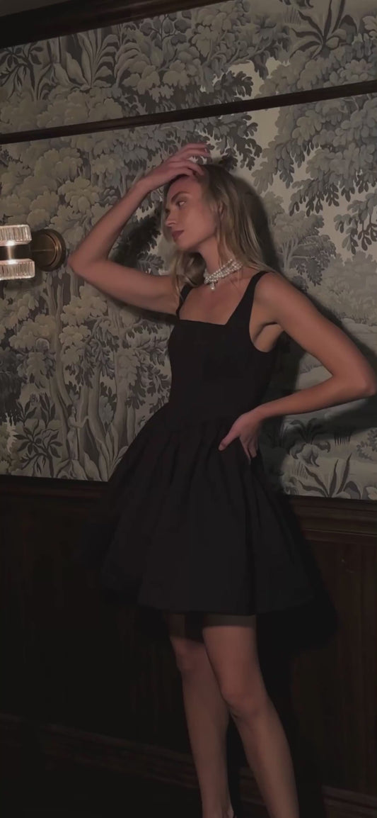 Backless Bow Flare Mini Dress Shapes Waist Elegant Look Autumn Winter Women
