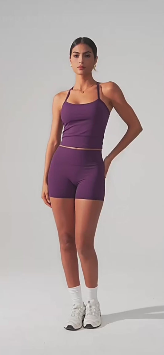 Women’s 2 Piece Halter Backless Yoga Set – Nude Feel Sculpting Fitness Outfit Spring Summer Activewear